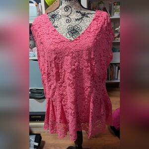 *2 For $35* Torrid Pink Lace Sleeveless Top